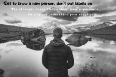 Get know new person, don't hang labels